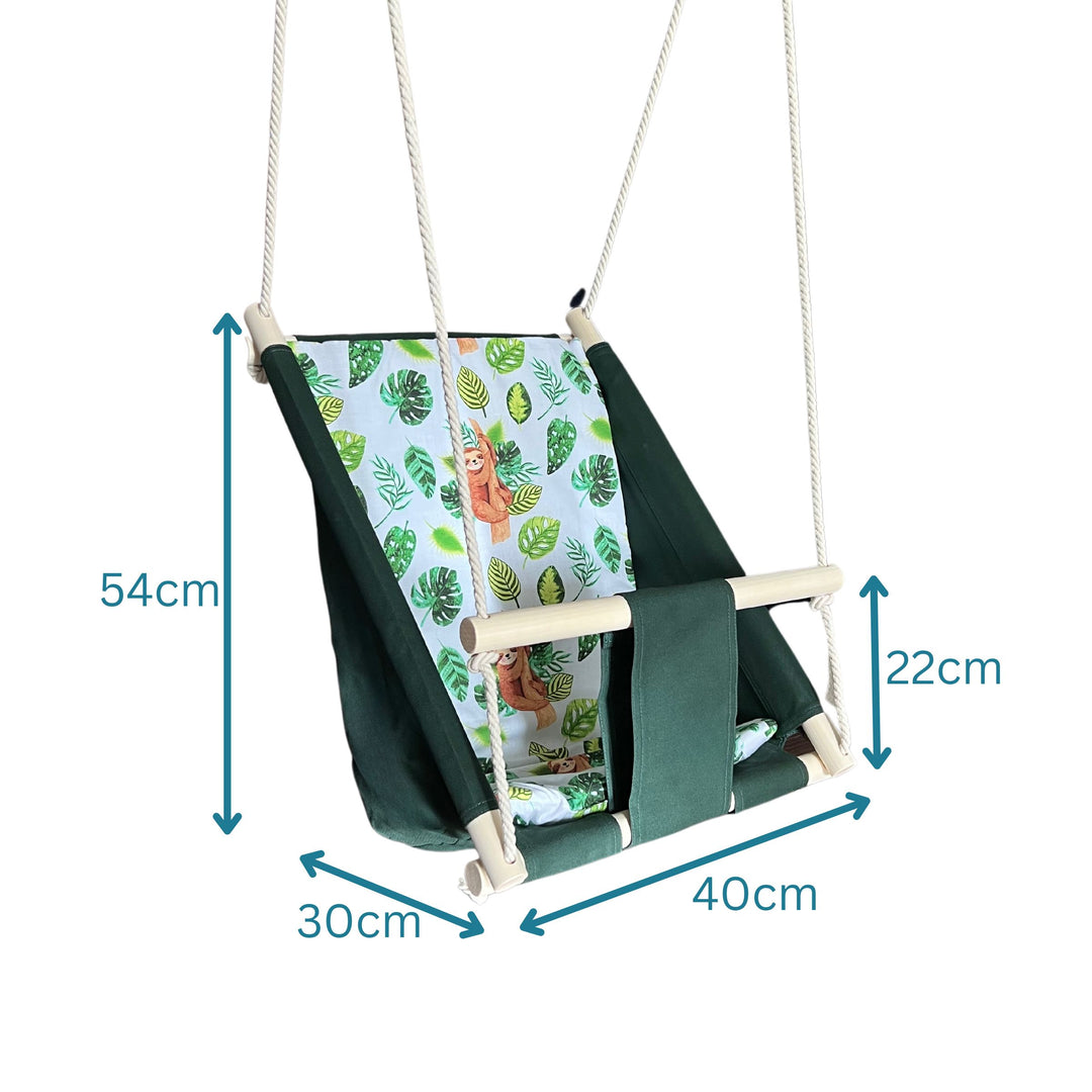 Multifunctional Toddler swings Green with Jungle pattern