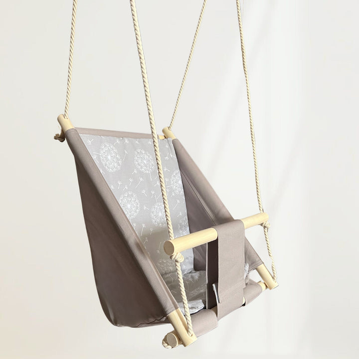 Multifunctional Toddler swings Grey with dandelion pattern