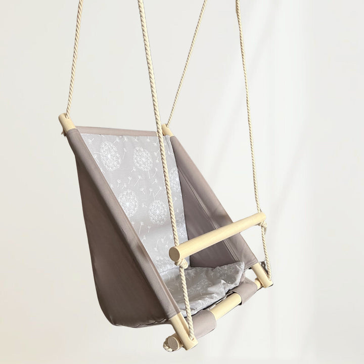 Multifunctional Toddler swings Grey with dandelion pattern