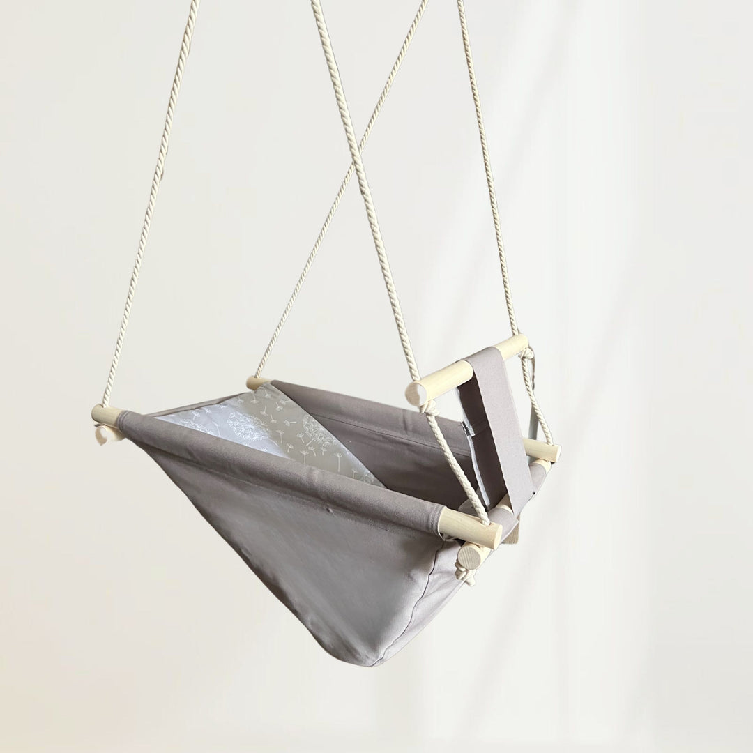 Multifunctional Toddler swings Grey with dandelion pattern