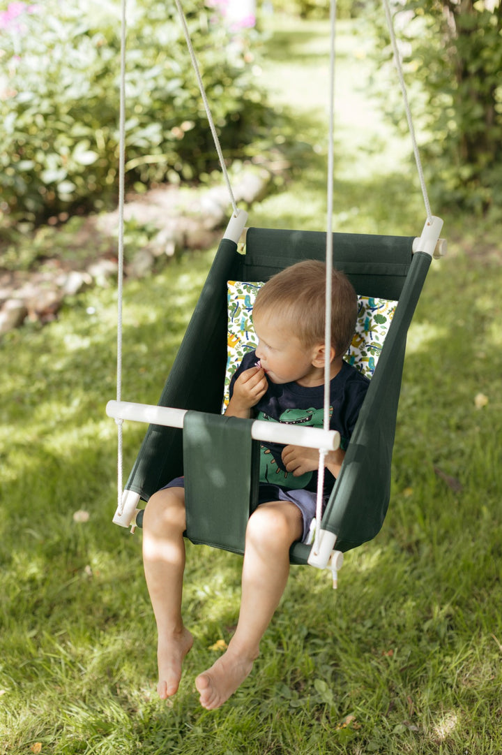 Multifunctional Toddler swings Green with Sloth pattern