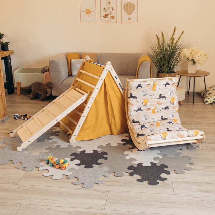 Climb up SET with accessories (mustard+cats)