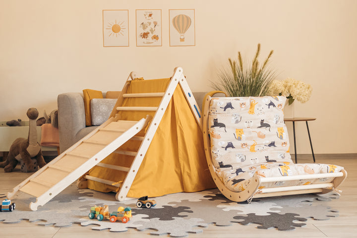 Climb up SET with accessories (mustard+cats)