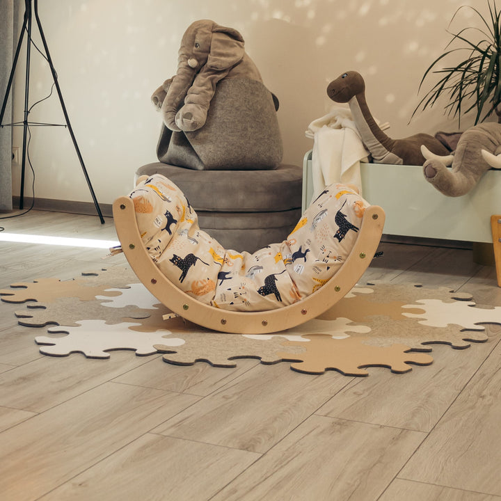 Fold up SET with accessories (mustard+cats)